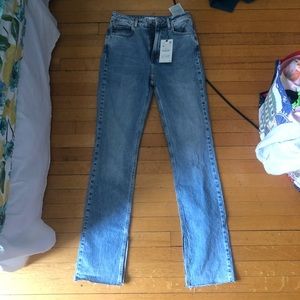 Zara slim flared jeans with slit